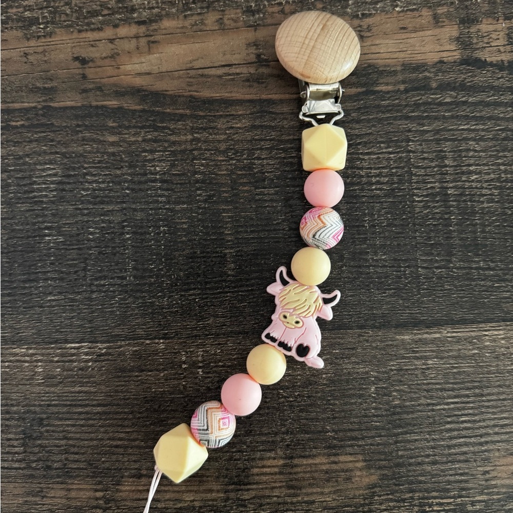 Colorful Beaded Pacifier Clip
